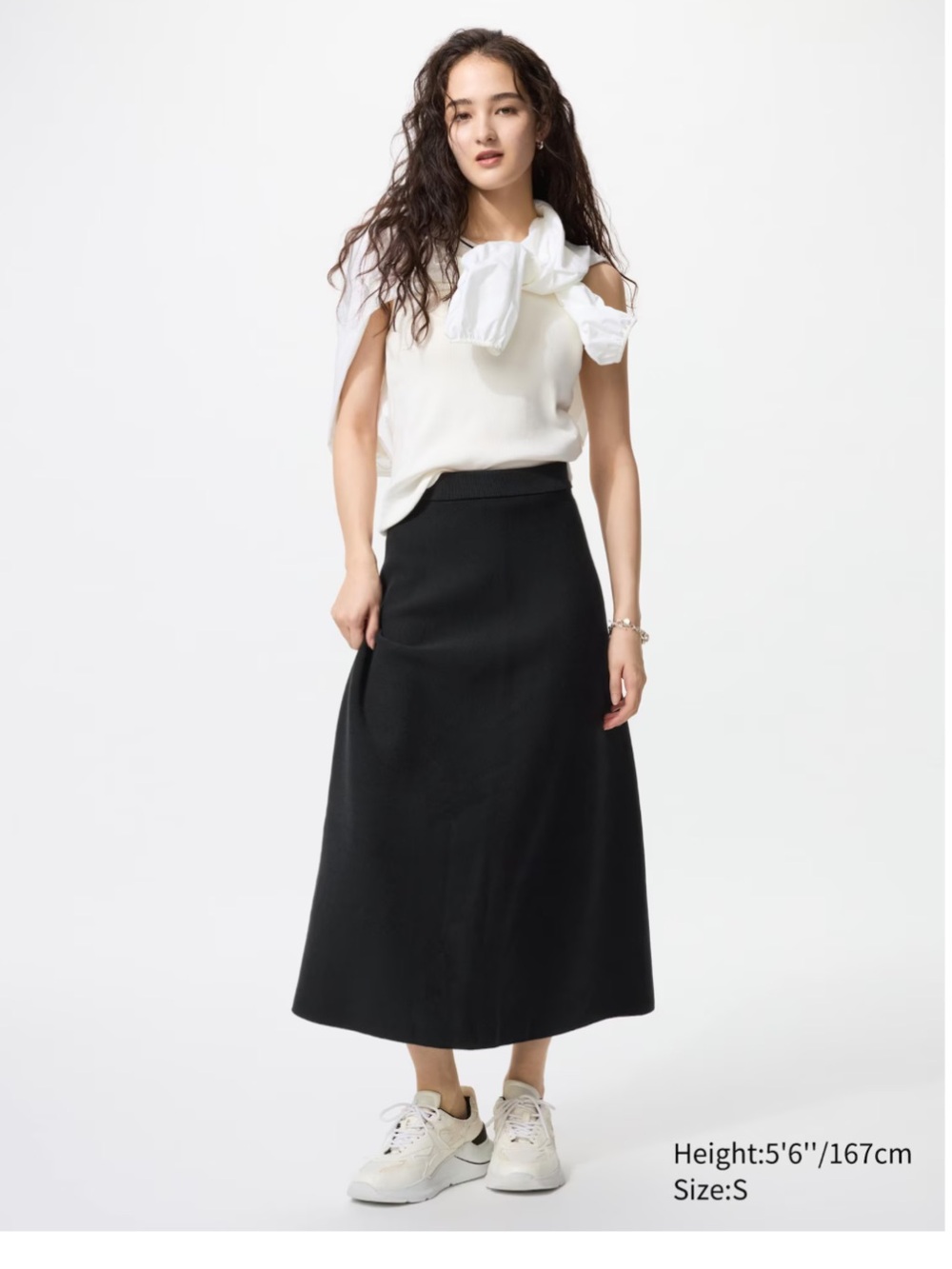 Uniqlo Washable Milano Ribbed Flare Skirt